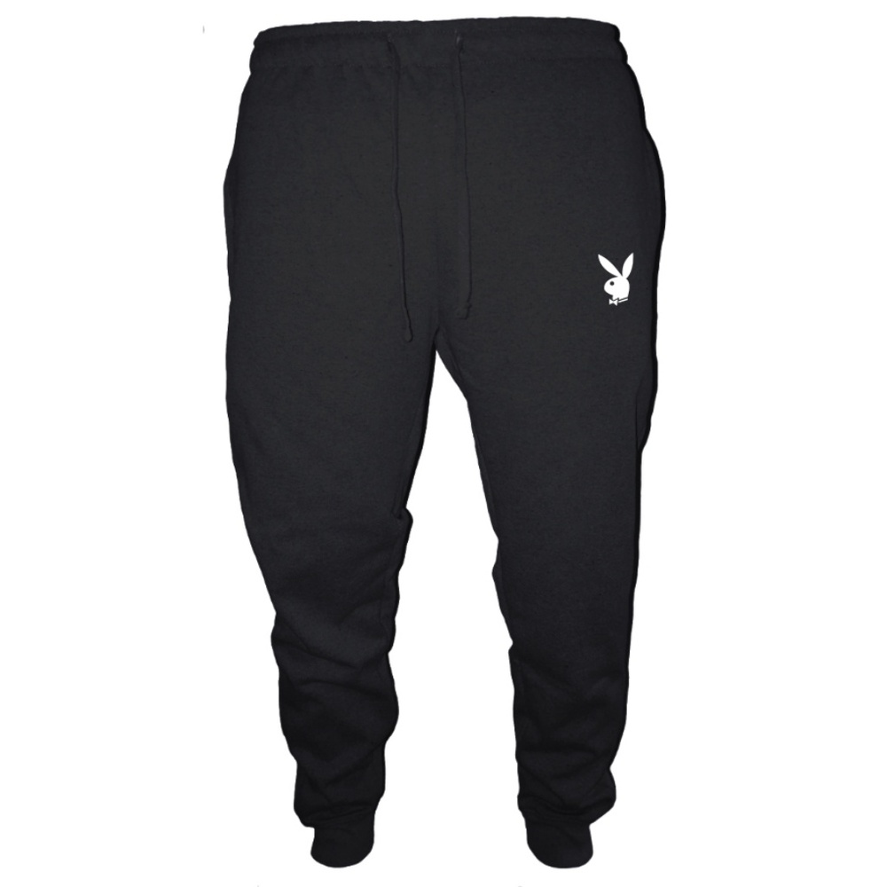 Mens Playboy Bunny Jogger Sweatpants Black